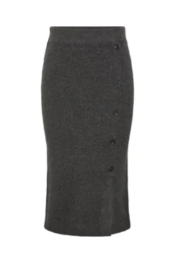 Women'secret Falda De Punto Midi.Elástica Y Detalle De Cierre Abotonado En Un Lateral.