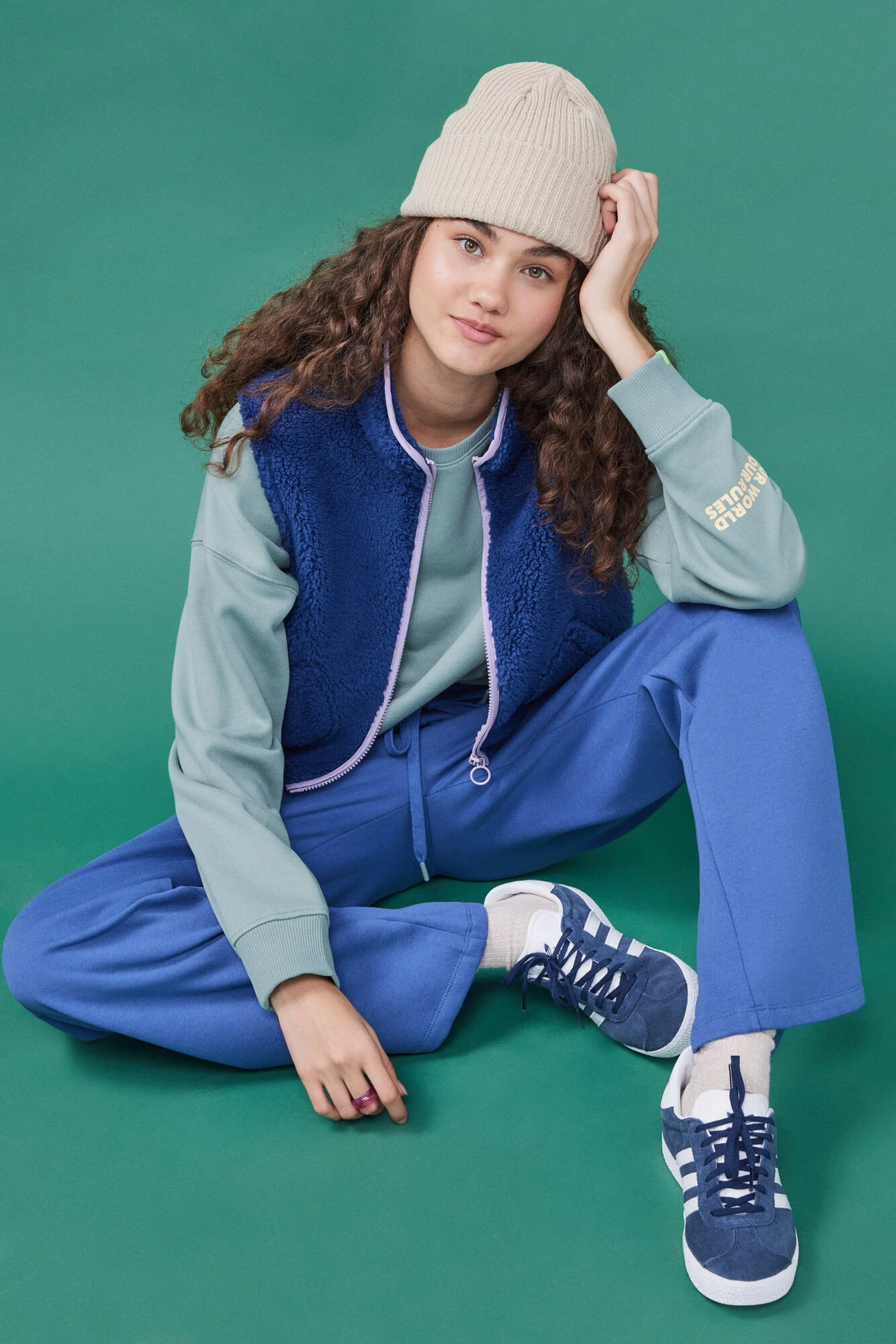 Women'secret Pantalón Largo Flare Felpa Azul 1 Women'secret Pantalón Largo Flare Felpa Azul