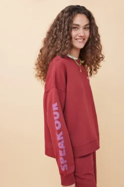 Women'secret Sudadera Felpa Rojo Logo Manga -Women'secret Soldes Magasin P 169600760D1