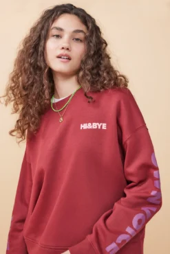 Women'secret Sudadera Felpa Rojo Logo Manga -Women'secret Soldes Magasin P 169600760D3