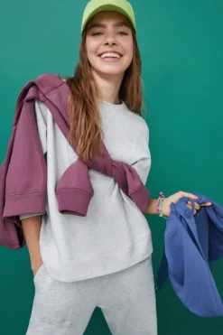 Women'secret Sudadera Felpa Gris Logo Manga -Women'secret Soldes Magasin P 169600841D4