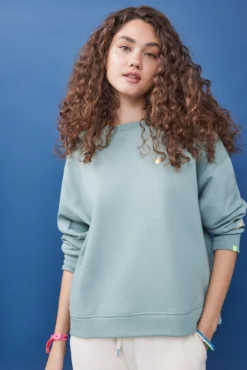 Women'secret Sudadera Felpa Verde Logo Manga -Women'secret Soldes Magasin P 169600921D2