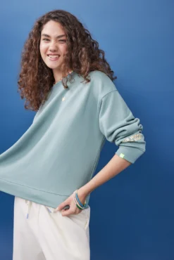 Women'secret Sudadera Felpa Verde Logo Manga -Women'secret Soldes Magasin P 169600921D3