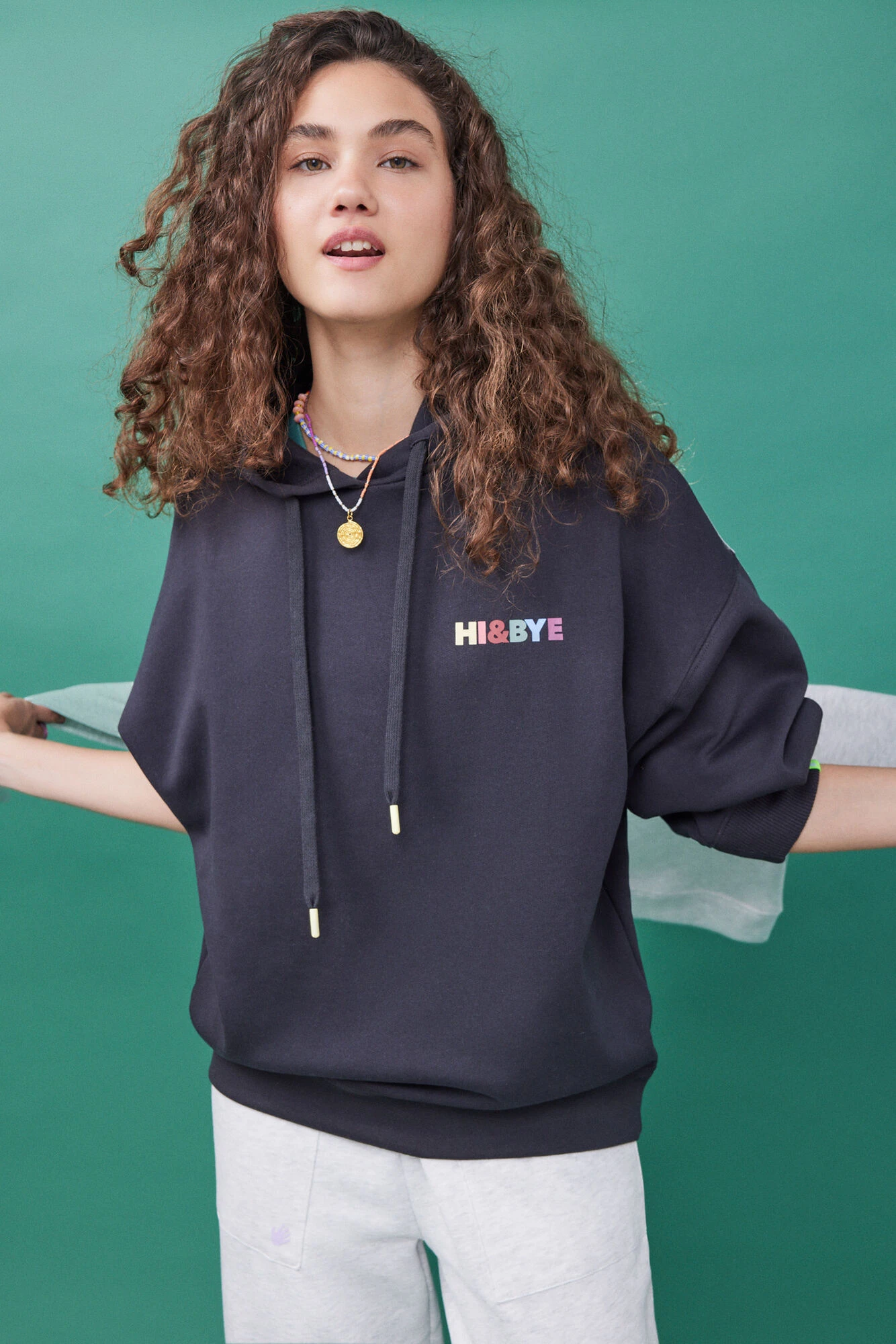 Women'secret Sudadera Capucha Felpa Negro Logo Multicolor 5 Women'secret Sudadera Capucha Felpa Negro Logo Multicolor – Image 5