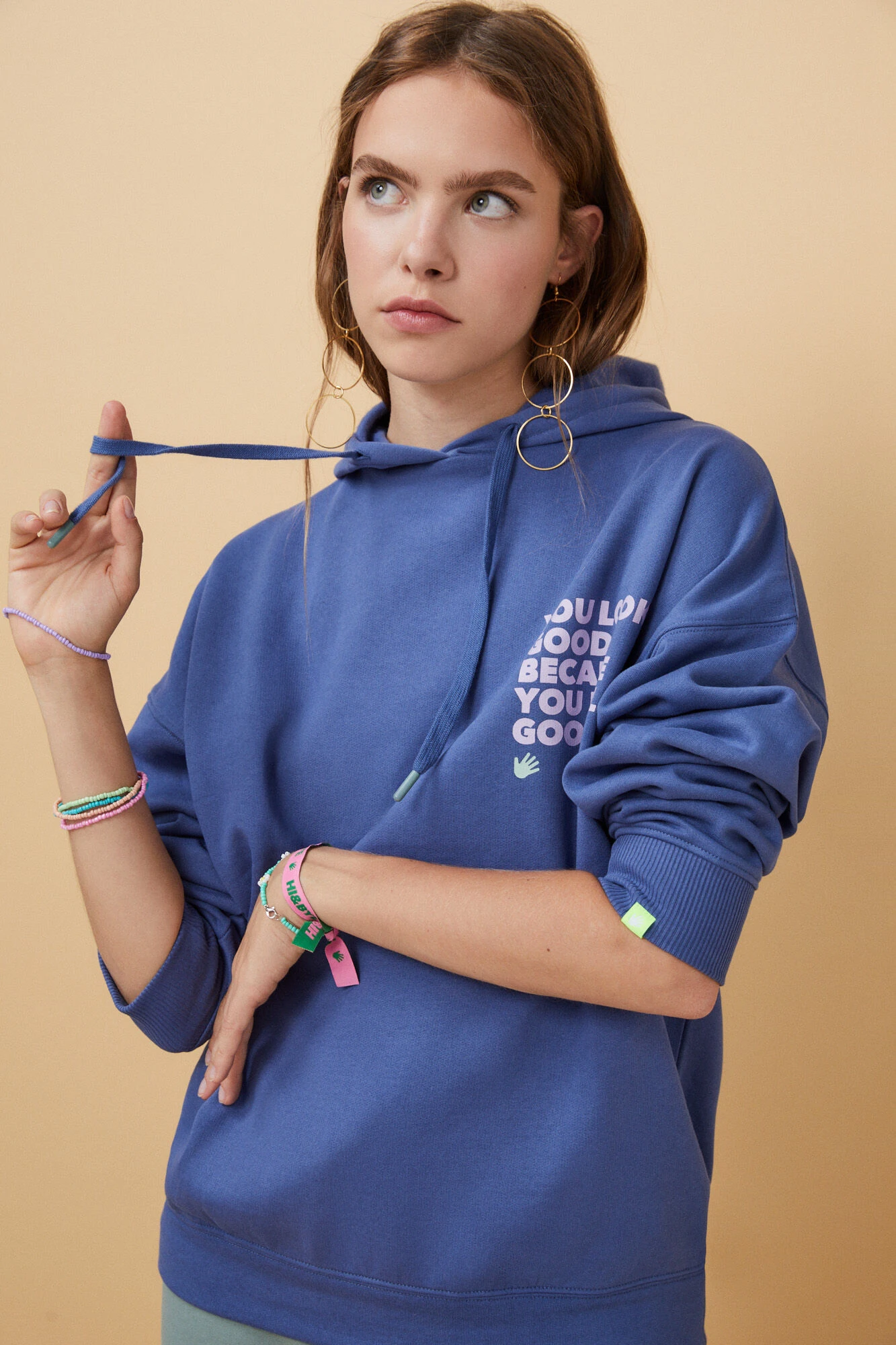 Women'secret Sudadera Capucha Felpa Azul Logo 3 Women'secret Sudadera Capucha Felpa Azul Logo – Image 3