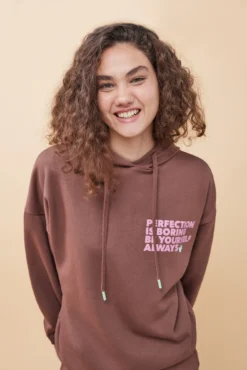 Women'secret Sudadera Capucha Felpa Marrón -Women'secret Soldes Magasin P 169602531D2