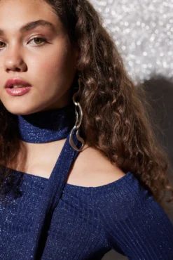 Women'secret Top Hombros Descubiertos Y Choker Azul Marino -Women'secret Soldes Magasin P 169602717D5