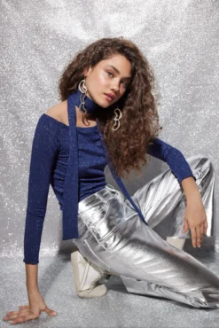 Women'secret Top Hombros Descubiertos Y Choker Azul Marino -Women'secret Soldes Magasin P 169602717D7