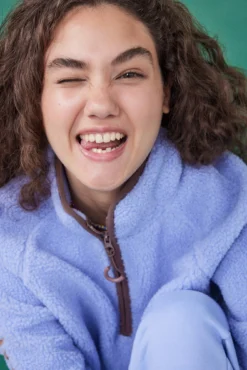 Women'secret Sudadera Corta Borreguito Azul Claro -Women'secret Soldes Magasin P 169602975D6