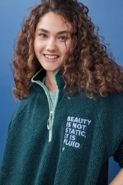 Women'secret Sudadera Corta Borreguito Verde -Women'secret Soldes Magasin P 169603020D3