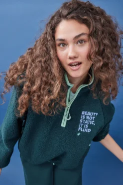 Women'secret Sudadera Corta Borreguito Verde -Women'secret Soldes Magasin P 169603020D4