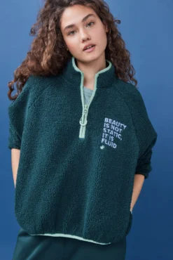 Women'secret Sudadera Corta Borreguito Verde