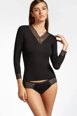 Women'secret Camiseta Manga Larga Escote Pico