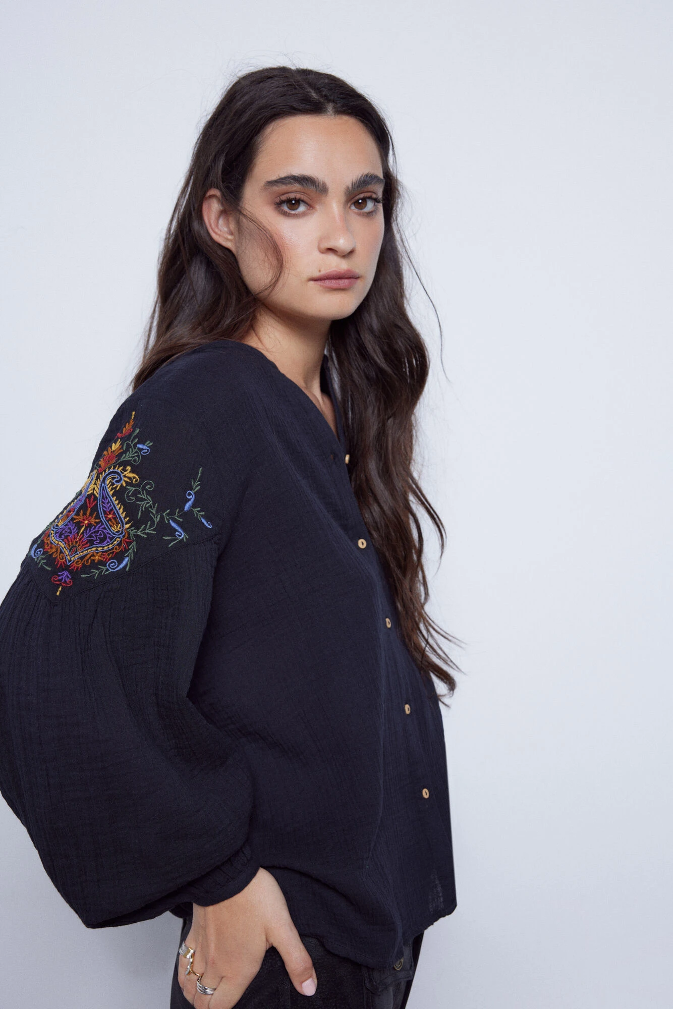 Women'secret Blusa Bordada Manga Larga 2 Women'secret Blusa Bordada Manga Larga – Image 2