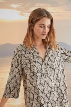 Women'secret Camisola Playa Estampado Negro 10 Women'secret Camisola Playa Estampado Negro -Women'secret Soldes Magasin P 492640101D3