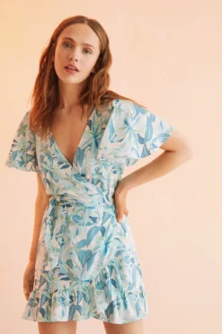 Women'secret Vestido Corto Envolvente Estampado