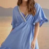 Women'secret Vestido Túnica Brillos Azul