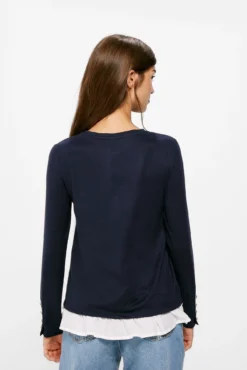 Women'secret Camiseta Bimateria Botones Puño -Women'secret Soldes Magasin P 676590110D3