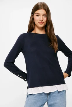 Women'secret Camiseta Bimateria Botones Puño