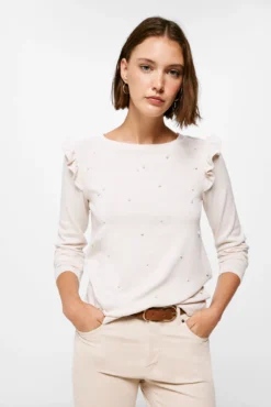 Women'secret Camiseta Perlas Hombros Volante