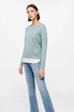 Women'secret Camiseta Bimateria Botones Puños -Women'secret Soldes Magasin P 676593210D1