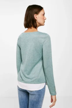 Women'secret Camiseta Bimateria Botones Puños -Women'secret Soldes Magasin P 676593210D2