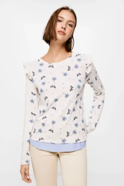 Women'secret Camiseta Bimateria Estampada