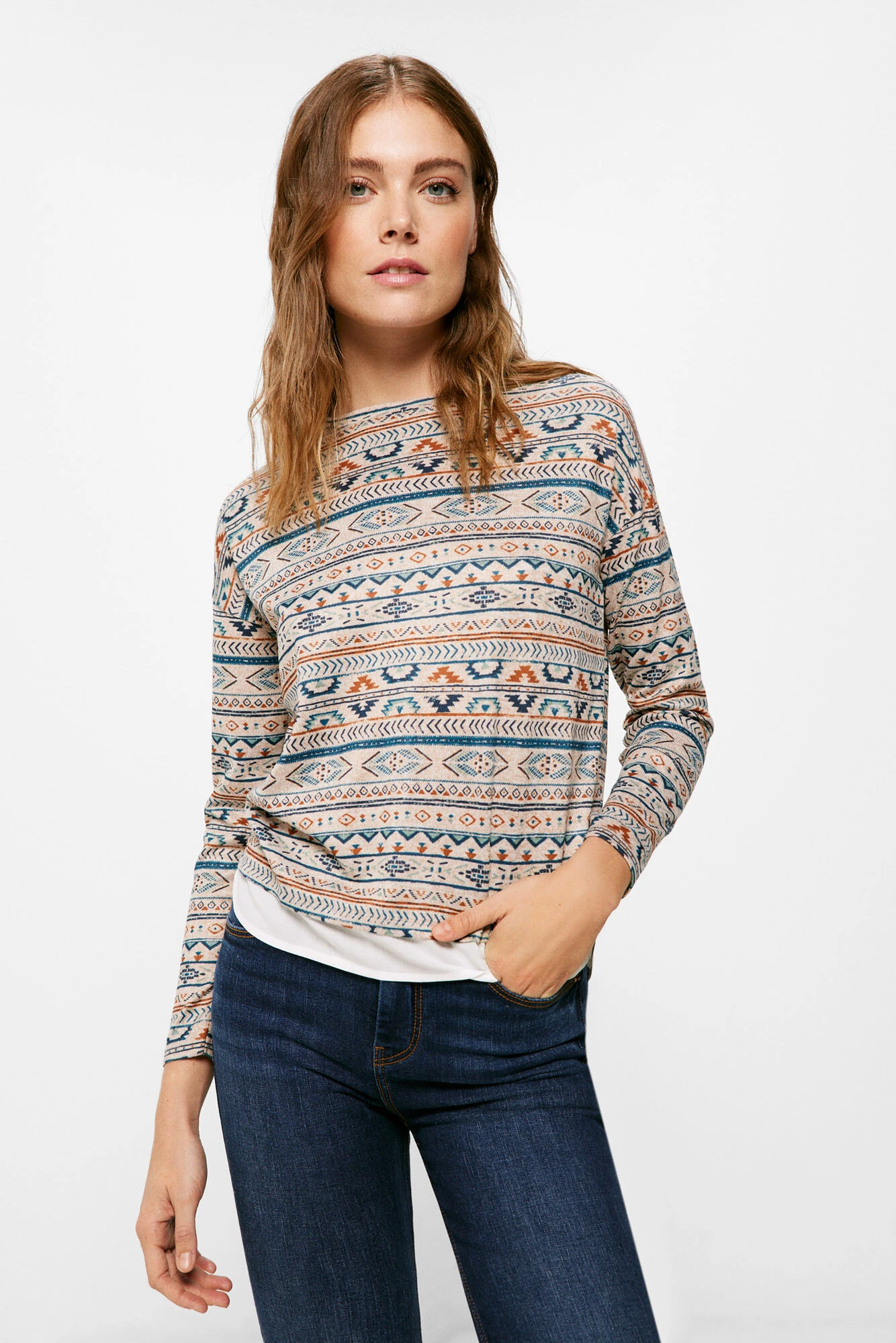 Women'secret Camiseta Estampada Bimateria 1 Women'secret Camiseta Estampada Bimateria