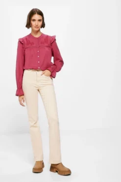 Women'secret Blusa Bordados Hombros Volantes -Women'secret Soldes Magasin P 679659274D1