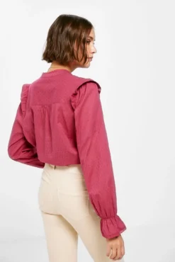 Women'secret Blusa Bordados Hombros Volantes -Women'secret Soldes Magasin P 679659274D2