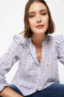 Women'secret Blusa Cuadros Volantes -Women'secret Soldes Magasin P 679659719D2