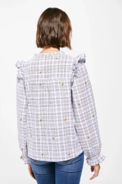 Women'secret Blusa Cuadros Volantes -Women'secret Soldes Magasin P 679659719D3