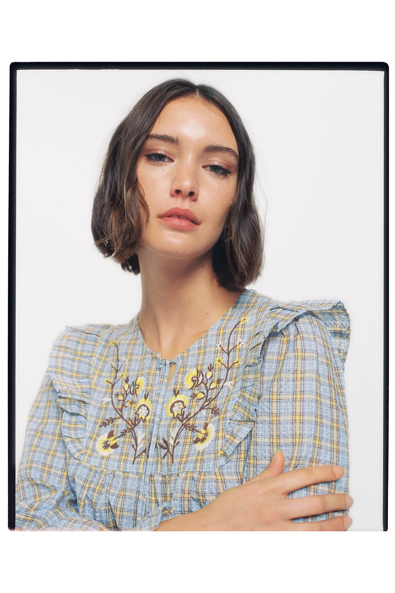 Women'secret Blusa Cuadros Bordados 2 Women'secret Blusa Cuadros Bordados – Image 2