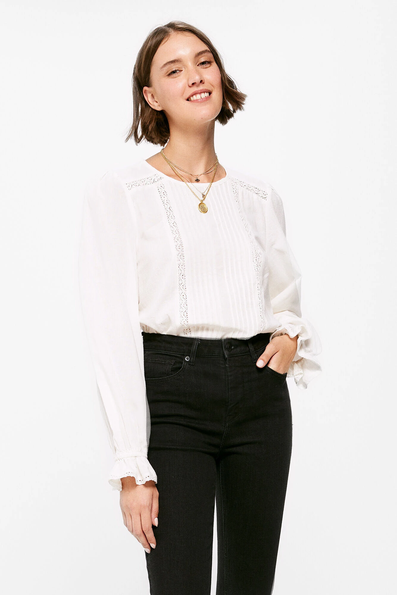 Women'secret Blusa Pintucks Lace 1 Women'secret Blusa Pintucks Lace