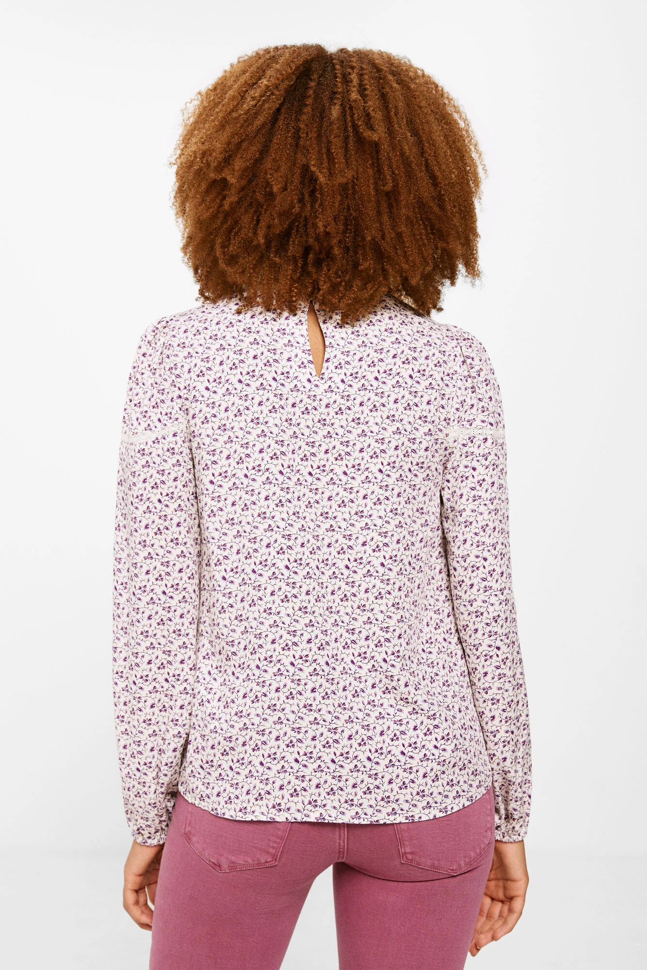 Women'secret Blusa Estampada Lace Insertado 3 Women'secret Blusa Estampada Lace Insertado – Image 3