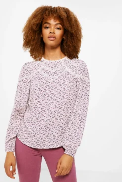 Women'secret Blusa Estampada Lace Insertado