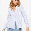 Women'secret Blusa Rayas Cuello Mao Algodón