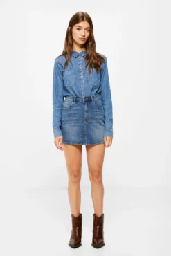 Women'secret Falda Vaquera Mini Lavado Sostenible