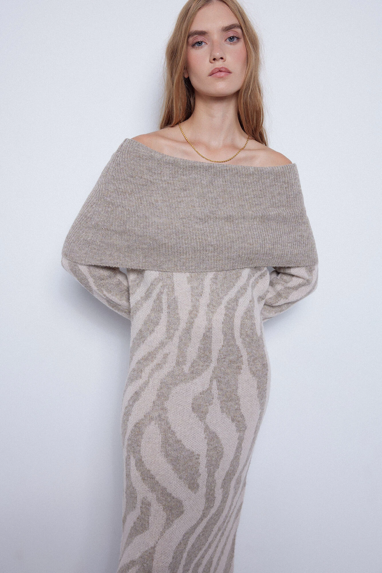 Women'secret Vestido Punto Jacquard Cebra 4 Women'secret Vestido Punto Jacquard Cebra – Image 4