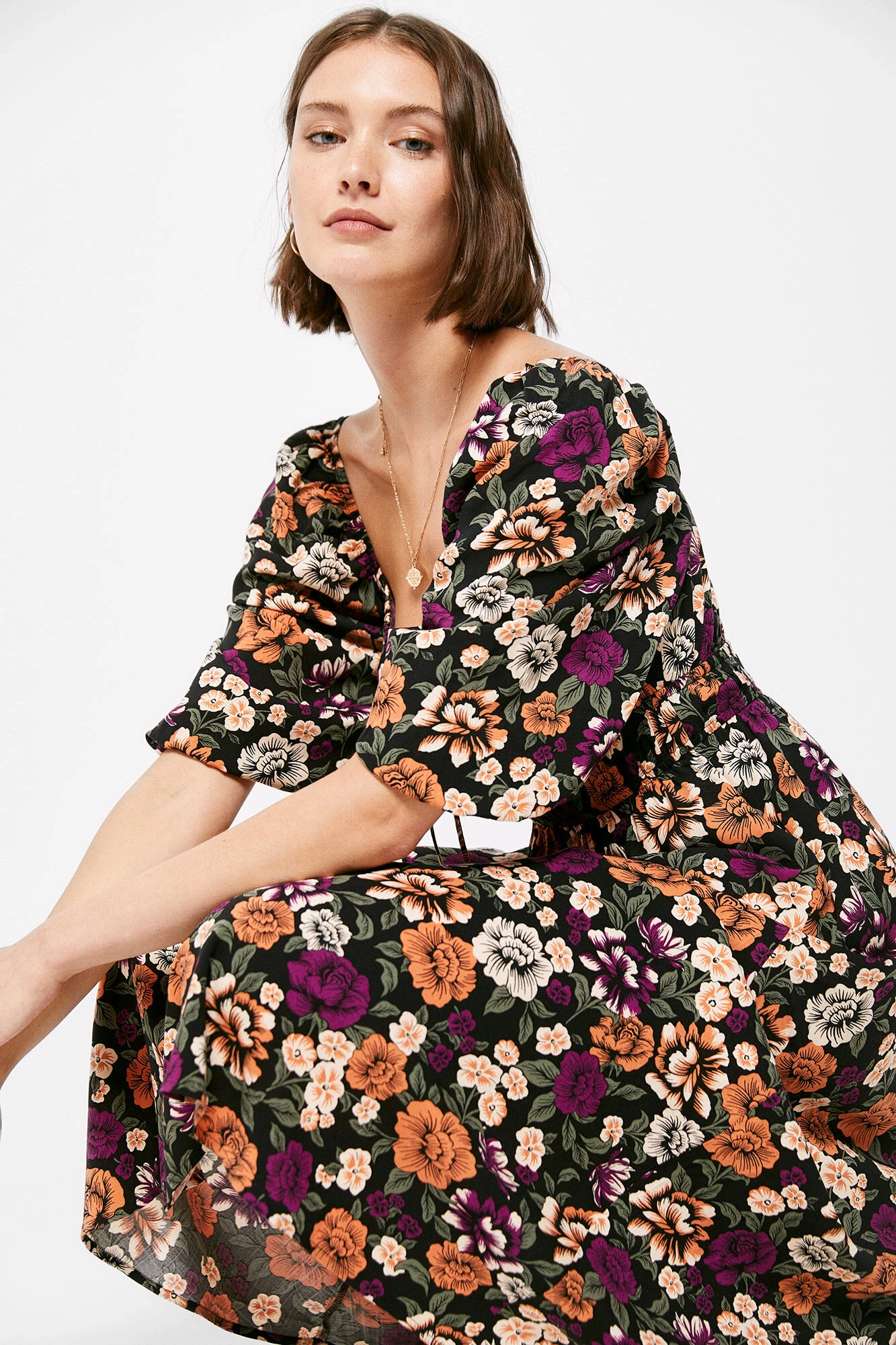 Women'secret Vestido Midi Gomas Cintura 2 Women'secret Vestido Midi Gomas Cintura – Image 2