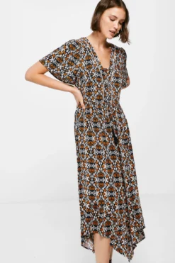 Women'secret Vestido Midi Estampado Picos -Women'secret Soldes Magasin P 795659611D1