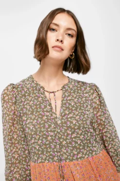 Women'secret Vestido Paneles Estampado -Women'secret Soldes Magasin P 795659891D2