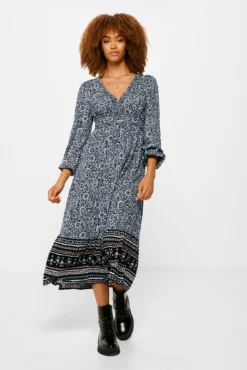 Women'secret Vestido Midi Flores Cenefas