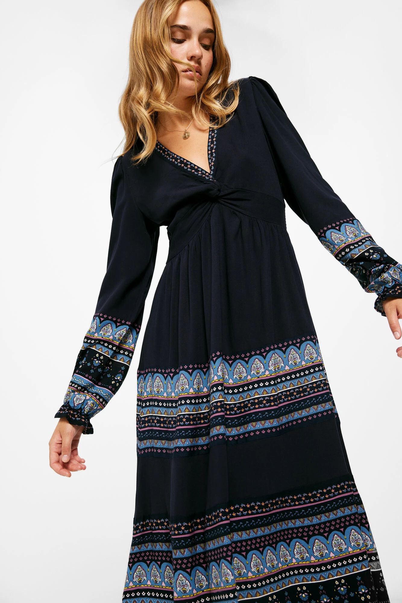 Women'secret Vestido Midi Cenefas Posicionales 1 Women'secret Vestido Midi Cenefas Posicionales