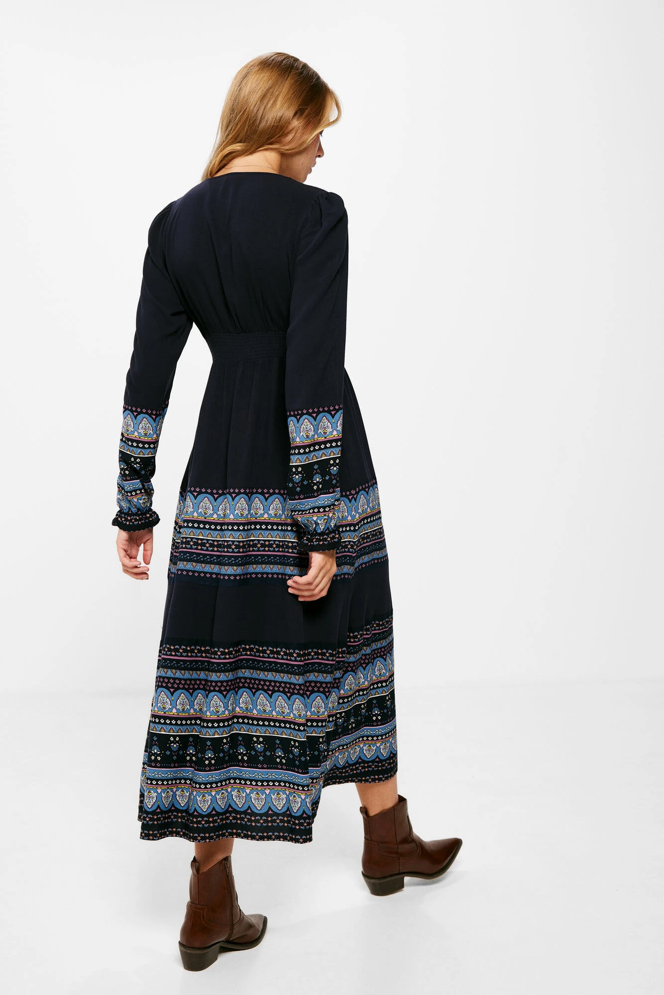 Women'secret Vestido Midi Cenefas Posicionales 2 Women'secret Vestido Midi Cenefas Posicionales – Image 2