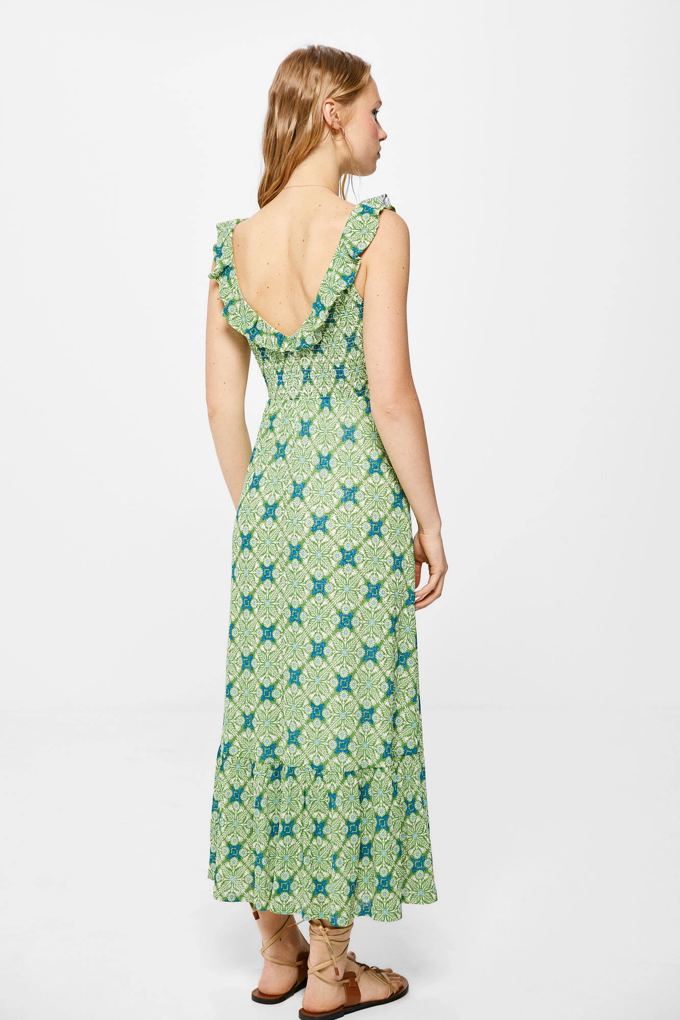 Women'secret Vestido Midi Estampado Nido De Abeja 5 Women'secret Vestido Midi Estampado Nido De Abeja – Image 5