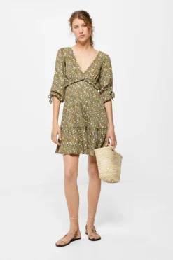 Women'secret Vestido Corto Estampado Volantes