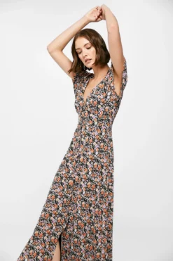 Women'secret Vestido Midi Manga Vuelo -Women'secret Soldes Magasin P 895612501D1