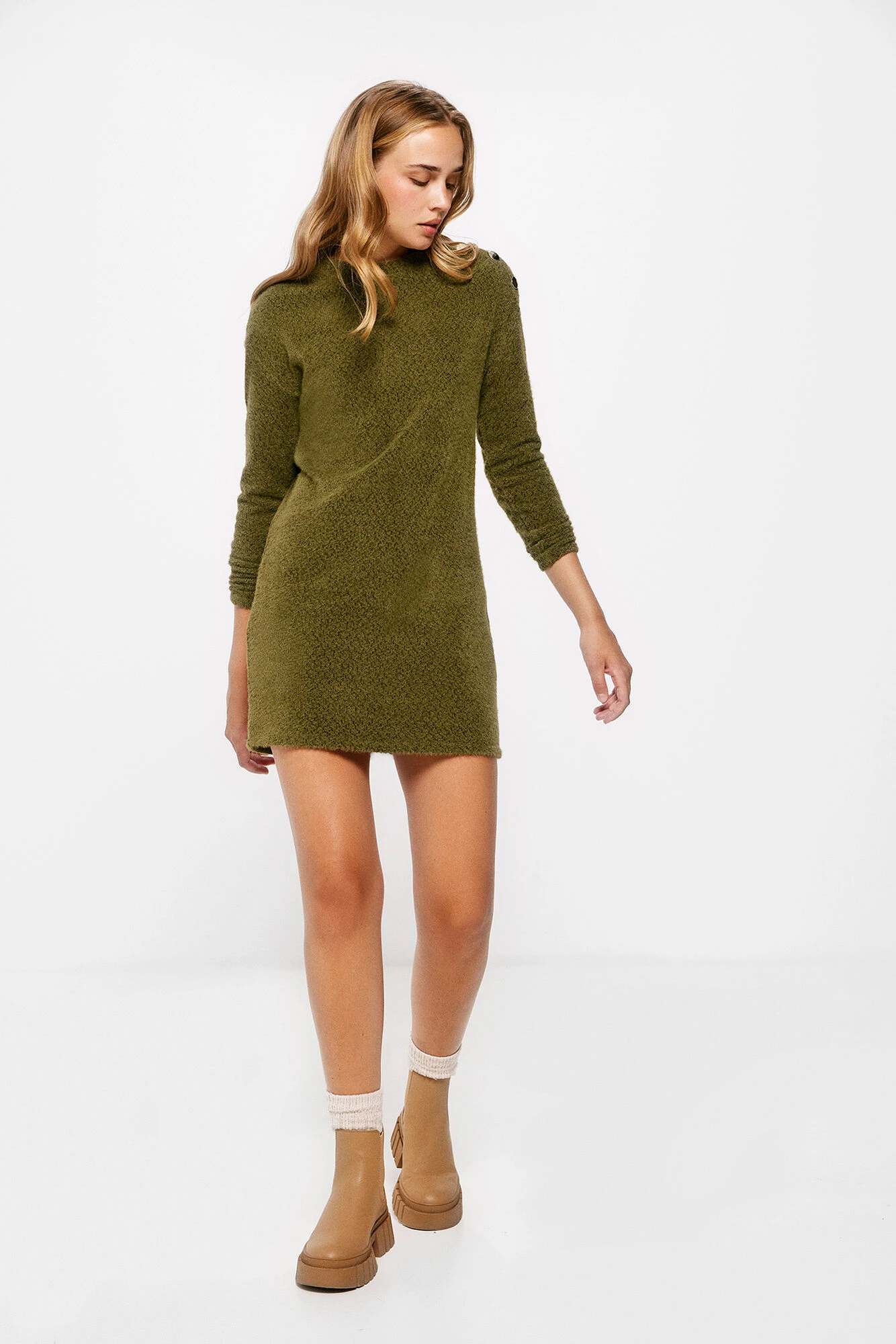 Women'secret Vestido Chenilla Botones Hombro 3 Women'secret Vestido Chenilla Botones Hombro – Image 3