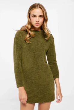 Women'secret Vestido Chenilla Botones Hombro